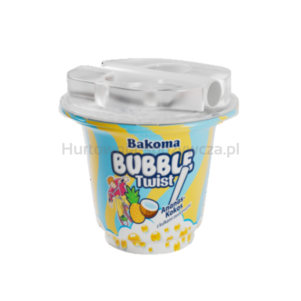 Bakoma Jogurt Bubble Twist Ananas-Kokos z kulkami owocowymi 210g