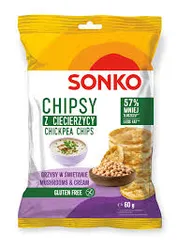 Sonko Chipsy z ciecierzycy o smaku grzybów w śmietanie 60g