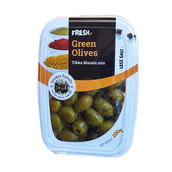 Lyrakis Family Oliwki Zielone Drylowane Z Mieszanką Przypraw Tikka Masala Fresh Pack 200G