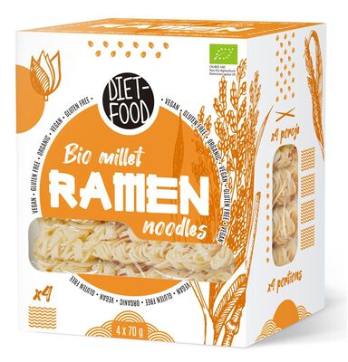 Makaron (Jaglany) Ramen Bezglutenowy Bio 280 G - Diet-Food [BIO]