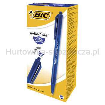 BIC Round Stic Clic długopis niebieski pudełko 20szt