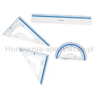 Zestaw geometryczny KEYROAD, z linijką 20cm, plastikowy, transparentny - 2