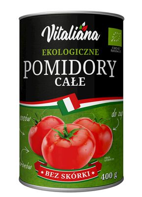 Pomidory Całe Bez Skórki Bio 400 G - Vitaliana [BIO]