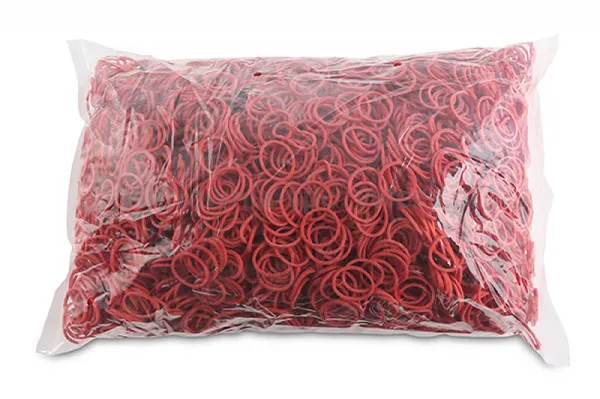 Office Products Gumki recepturki średnica 20mm, 1,5x1,5mm, 60% kauczuku, 1000g, zgrzewka, czerwone 