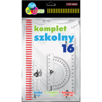 Komplet szkolny linijka 16 cm +2 ekierki +kątomierz Top-2000