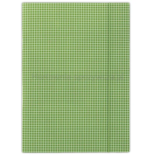 Donau Teczka z gumką karton, A4, 400gsm, 3-skrz., zielona w kratę 