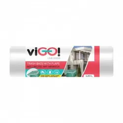 Vigo! Worki Ld Transparentne Z Uszami, 120L, 26 Szt.