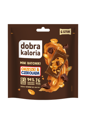 Dobra Kaloria  Batoniki Mini Orzeszki & Czekolada Bez Dodatku Cukrów (6 X 18 G) 108 G [BIO]