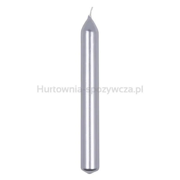 Świeca Stołowa Prosta Donau Home, Lakierowana, 20X170 Mm, 10 Szt., Srebrna