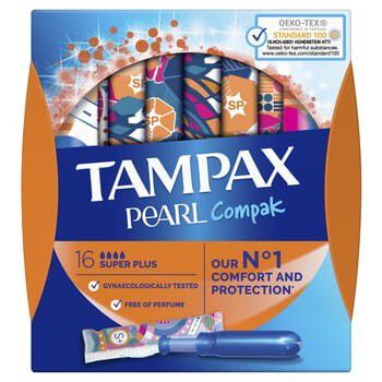 Tampax Tampony Z Aplikatorem Pearl Compak Super Plus 16 Szt