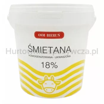 Śmietana homogenizowana Ukwaszona 18% 1kg OSM Bieruń