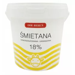 Śmietana homogenizowana Ukwaszona 18% 1kg OSM Bieruń