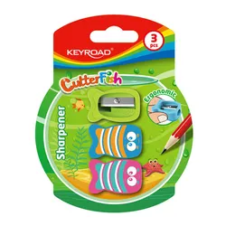 Temperówka Plastikowa Keyroad Cutter Fish, Pojedyncza, Średnica: 8Mm, 3Szt, Blister