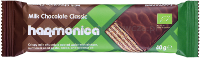 Harmonica Wafelek Z Samopszy Z Kremem Mleczno - Kakaowym W Polewie Z Mlecznej Czekolady Bio 40 G 