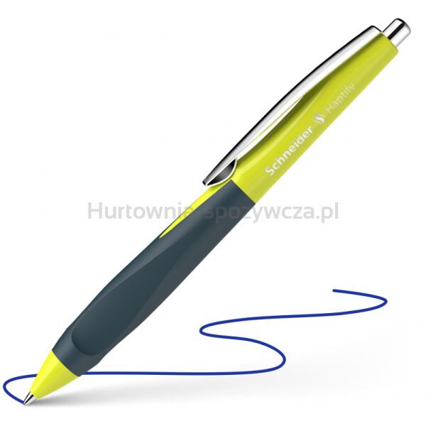 Długopis automatyczny SCHNEIDER Haptify, M, grafitowo-żółty - 3