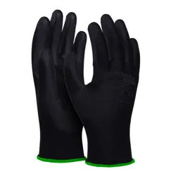 Rękawice Donau Safety Pu Black, Kat. Ii, Rozm. 11, Czarne