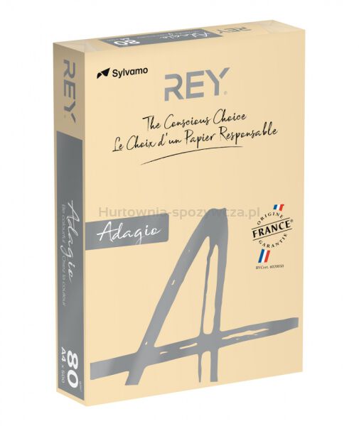 Papier ksero REY ADAGIO, A4, 80gsm, 38 piaskowy pastel *RYADA080X430 R200 - 2