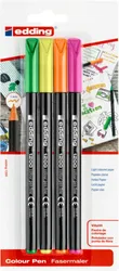 Pisak z cienką końcówką e-1200 EDDING, 1 mm, blister, 4 szt., mix kolorów