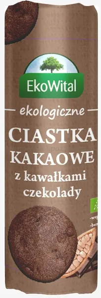 Ciastka kakaowe z kawałkami czekolady BIO 250 g EkoWital