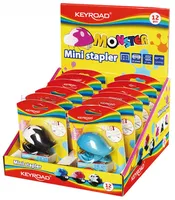 Keyroad Zszywacz Mini+zszywki, zszywa do 20 kartek, pakowane na displayu, mix kolorów  - 2