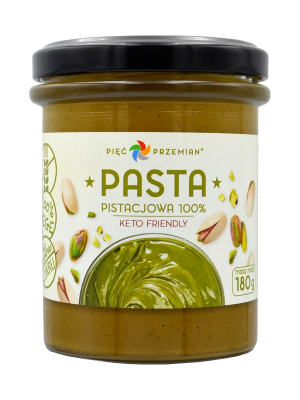 Pasta Pistacjowa Bez Dodatku Cukrów Bezglutenowa 180 G - Pięć Przemian [BIO]