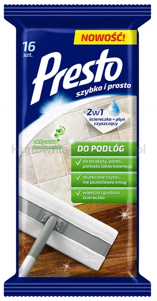 Presto Ściereczki gospodarcze do podłóg, 16szt., białe