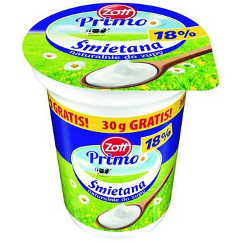 Zott Primo Śmietana 18% 360 g (330 g + 30 g gratis)