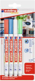 Marker kredowy e-4085 EDDING, 1-2 mm, blister, 4 szt., mix kolorów