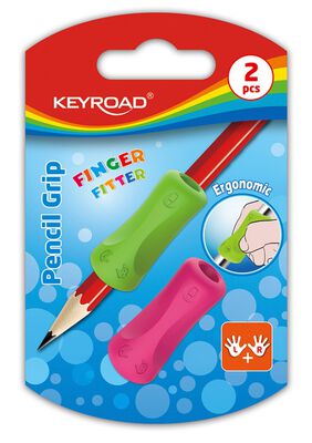 Uchwyt ergonomiczny Keyroad Pencil Grip, 2szt., blister, mix kolorów [BIURO]