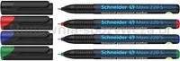 Zestaw foliopisów permanentnych SCHNEIDER Maxx 220, S, 0,4 mm, 4 szt., pudełko z zawieszką, mix kolorów - 7