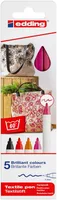 Pisak tekstylny e-4600/5 S EDDING, 1mm, 5 szt., pudełko, mix kolorów ciepłych - 2