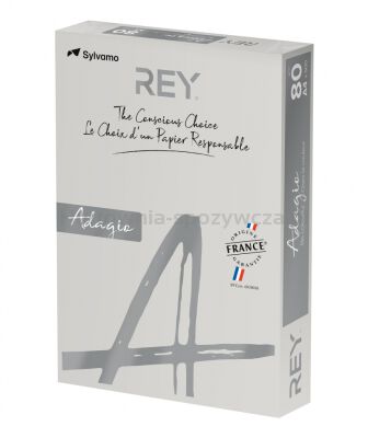 Papier ksero REY ADAGIO, A4, 80gsm, 06 szary vive/bright *RYADA080X409 R100