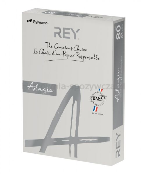 Papier ksero REY ADAGIO, A4, 80gsm, 06 szary vive/bright *RYADA080X409 R100