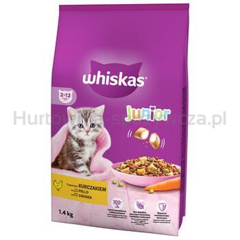 Whiskas Junior 2-12 Miesięcy Sucha Karma Z Kurczakiem 1,4 Kg