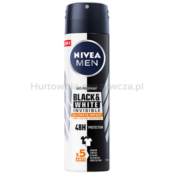 Nivea Men Antyperspirant Black&White Invisible Ultimate Impact Spray 150Ml