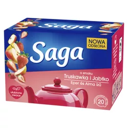Saga Herbata o smaku truskawka i jabłko 20 tb 34 g