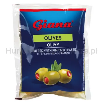 Giana Oliwki zielone z papryką w słonej zalewie 195g