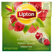 Lipton Herbata Piramidki Green Malina Granat 20Tb