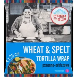 Casa Del Sur Wrap Pszenno-Orkiszowy 25Cm 4Szt 240G