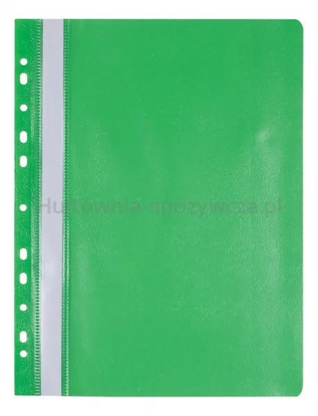 Skoroszyt OFFICE PRODUCTS, PP, A4, miękki, 100/170mikr., wpinany, zielony
