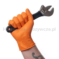 Rękawice Nitrylowe Bezpudrowe Emka 7.0, 100 Szt., Rozmiar M, Pomarańczowe - 2