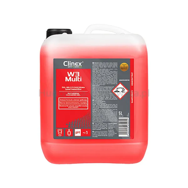 Preparat CLINEX W3 Multi, do mycia sanitariatów i łazienek, skoncentrowany, 5l