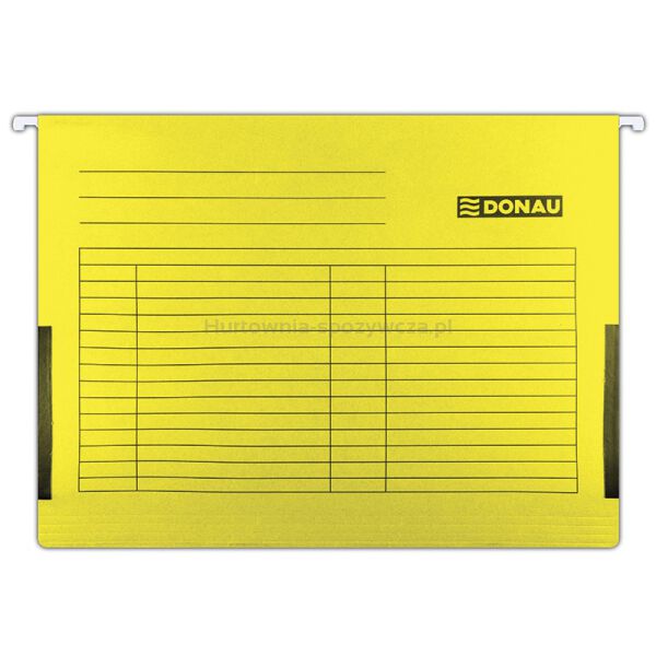 Donau Teczka zawieszkowa z boczkami, A4, 230gsm, żółta 