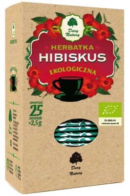 Herbatka Hibiskus Bio (25 X 2,5 G) 62,5 G - Dary Natury [BIO]