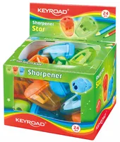 Temperówka KEYROAD Star, plastikowa, podwójna, z pojemnikiem, pakowane na displayu, mix kolorów - 2