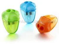 Temperówka KEYROAD Star, plastikowa, podwójna, z pojemnikiem, pakowane na displayu, mix kolorów - 4