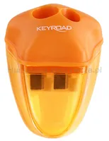 Temperówka KEYROAD Star, plastikowa, podwójna, z pojemnikiem, pakowane na displayu, mix kolorów - 5