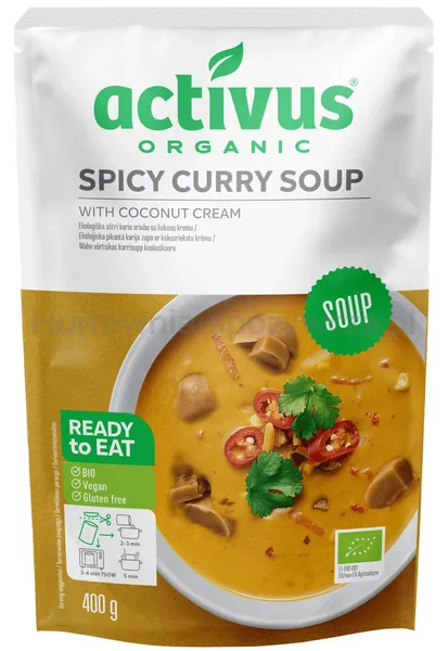Zupa pikantne curry z kremem kokosowym i grzybami shiitake BIO 400 g