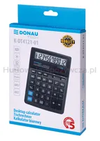 Donau Kalkulator biurowy TECH, 12-cyfr. wyświetlacz, wym. 190x143x40 mm, czarny  - 5