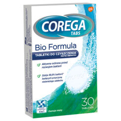 Corega Bio Formuła Tabletki Przeciwbakteryjne 4 Aktywne Składniki Do Czyszczenia Protez Zębowych Z Systemem Czyszczącym 4W1 30 Tabletek